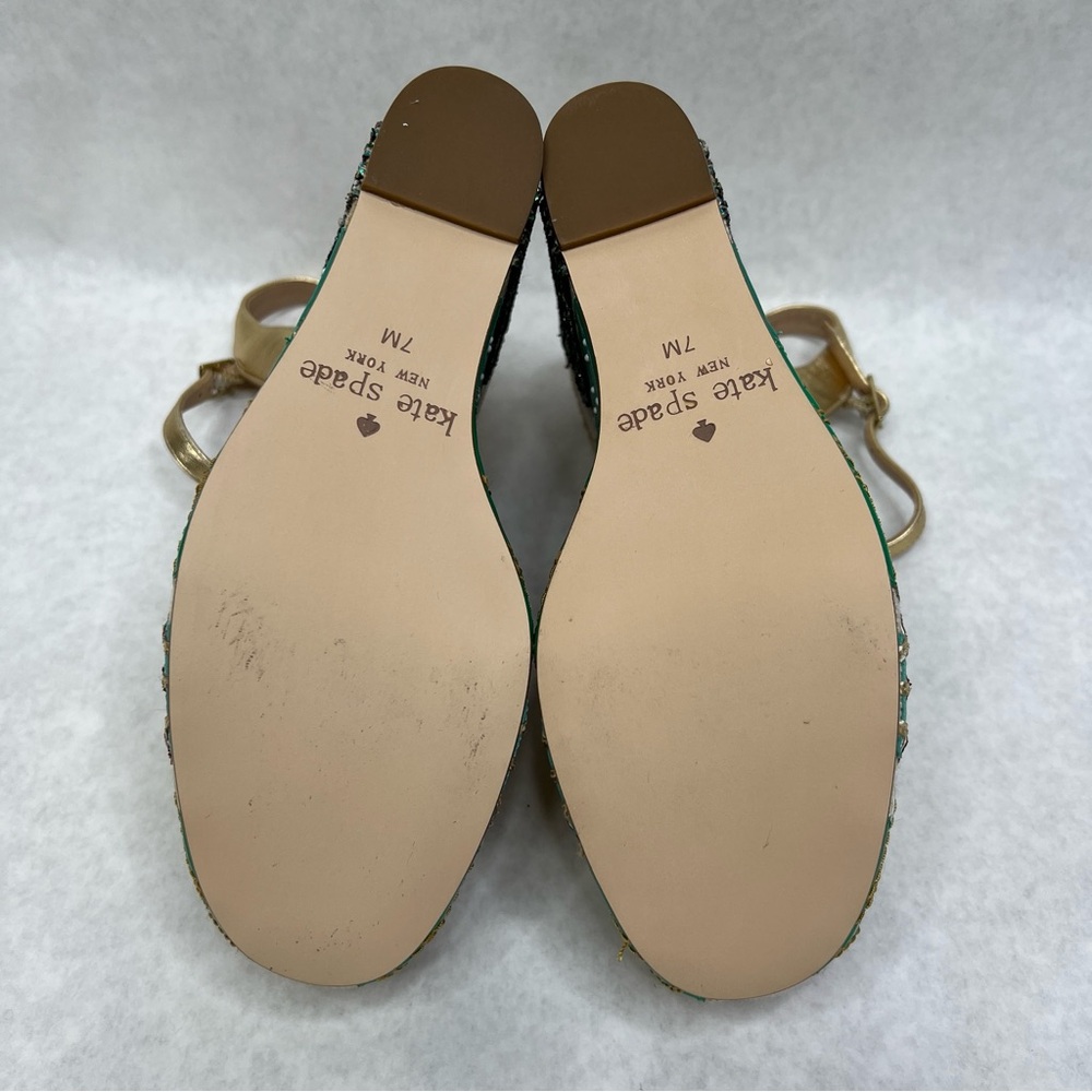 KATE SPADE Dallas Cactus Platform Wedge Sandals - Sz 7 - Picture 15 of 15